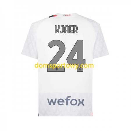 Koszulka AC Milan Simon Kjaer 24 Wyjazdowe Koszulki Piłkarskie 2023-2024 Krótki Rękaw